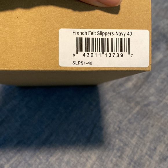 Serena & Lily French Felt Slippers Size 8.5-EU-40 Navy NWT-in box - Picture 10 of 11